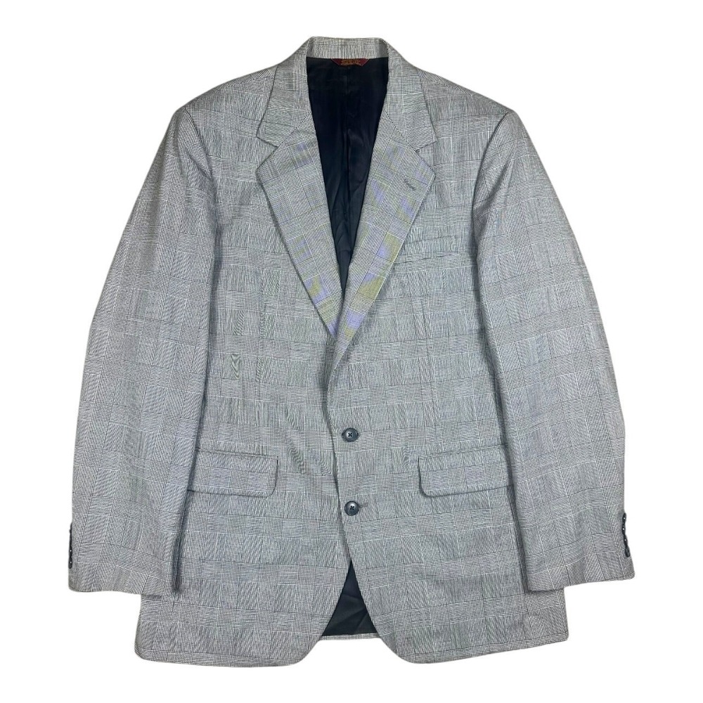 Corbin Ltd Bates Bros Mens Plaid Blazer Sport Coat 44R Gray‎ Blue